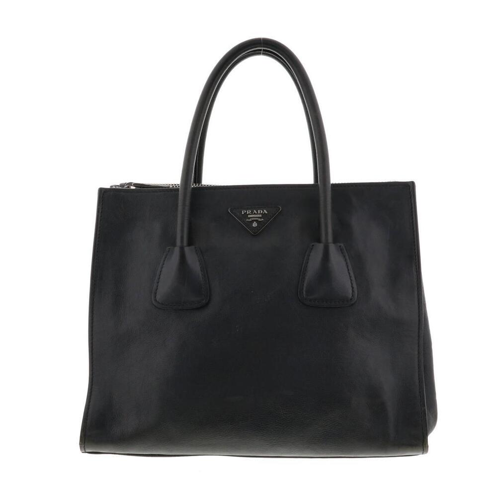 PRADA Double Zip Tote Bag Handbag Black